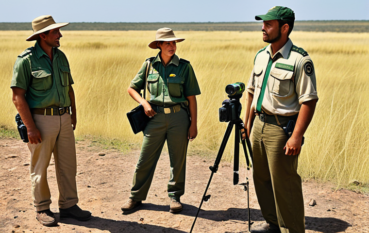 **

A wildlife ranger in a modest khaki uniform, giving a safety briefing to a group of diverse tourists in a sunny, open savanna landscape, fully clothed, appropriate content, safe for work, professional, perfect anatomy, correct proportions, natural pose, high quality.

**