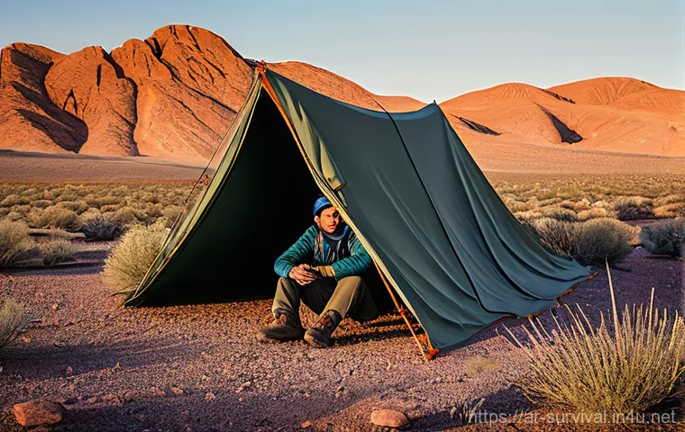 사막 생존법 - **Prompt:** A solitary, resilient explorer in a vast, sun-drenched golden desert. The explorer, a ma...