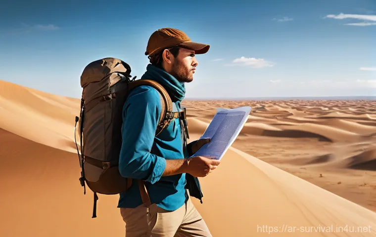 사막 생존법 - **Prompt:** An adventurous individual expertly constructing a temporary shelter amidst a rugged, roc...